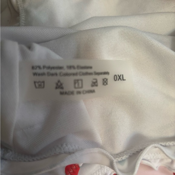 White Cherry Print Ruffled Bikini - Picture 5 of 6